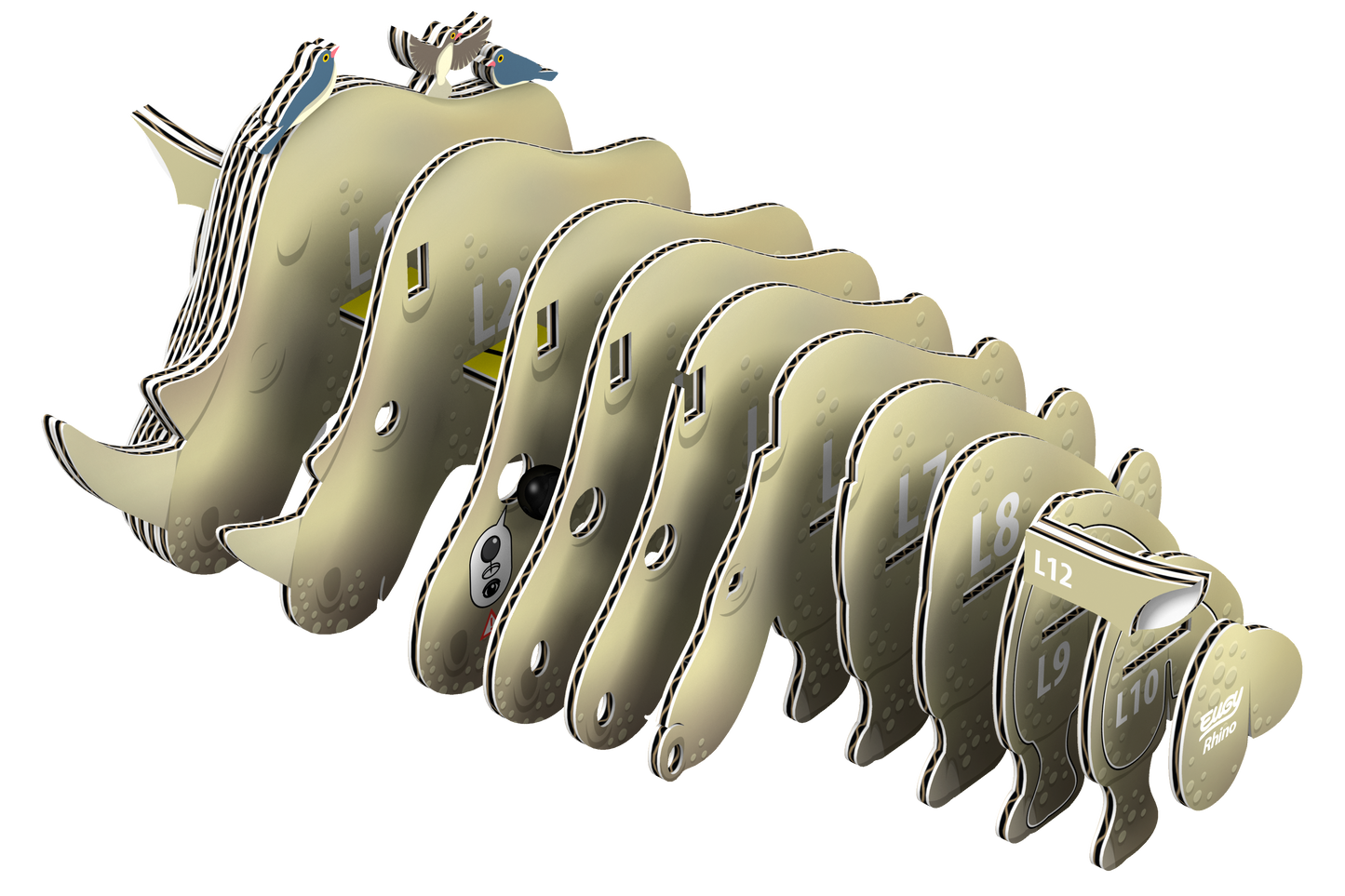 EUGY Rhino 3D Puzzle